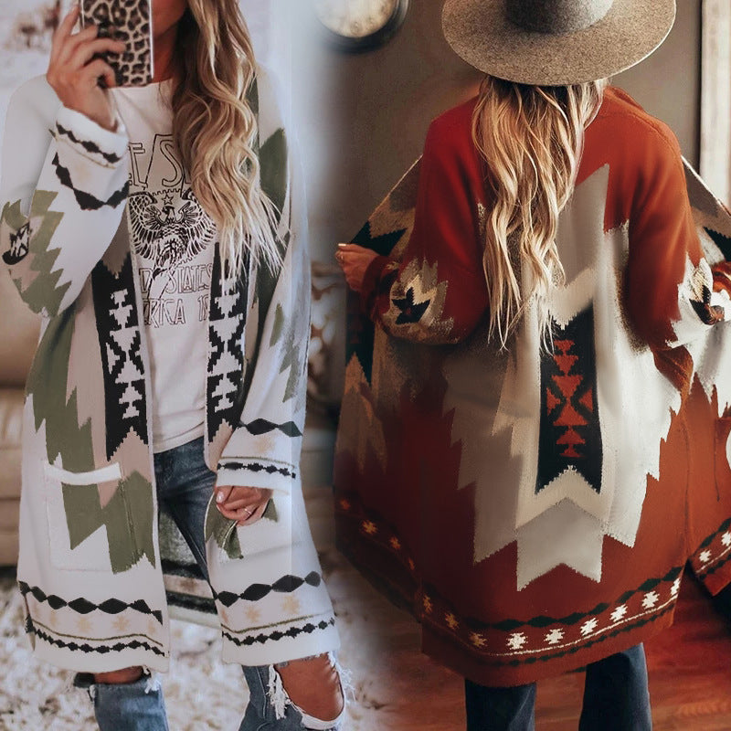 Fashion Winter Vintage Tribal Knitted Cardigan