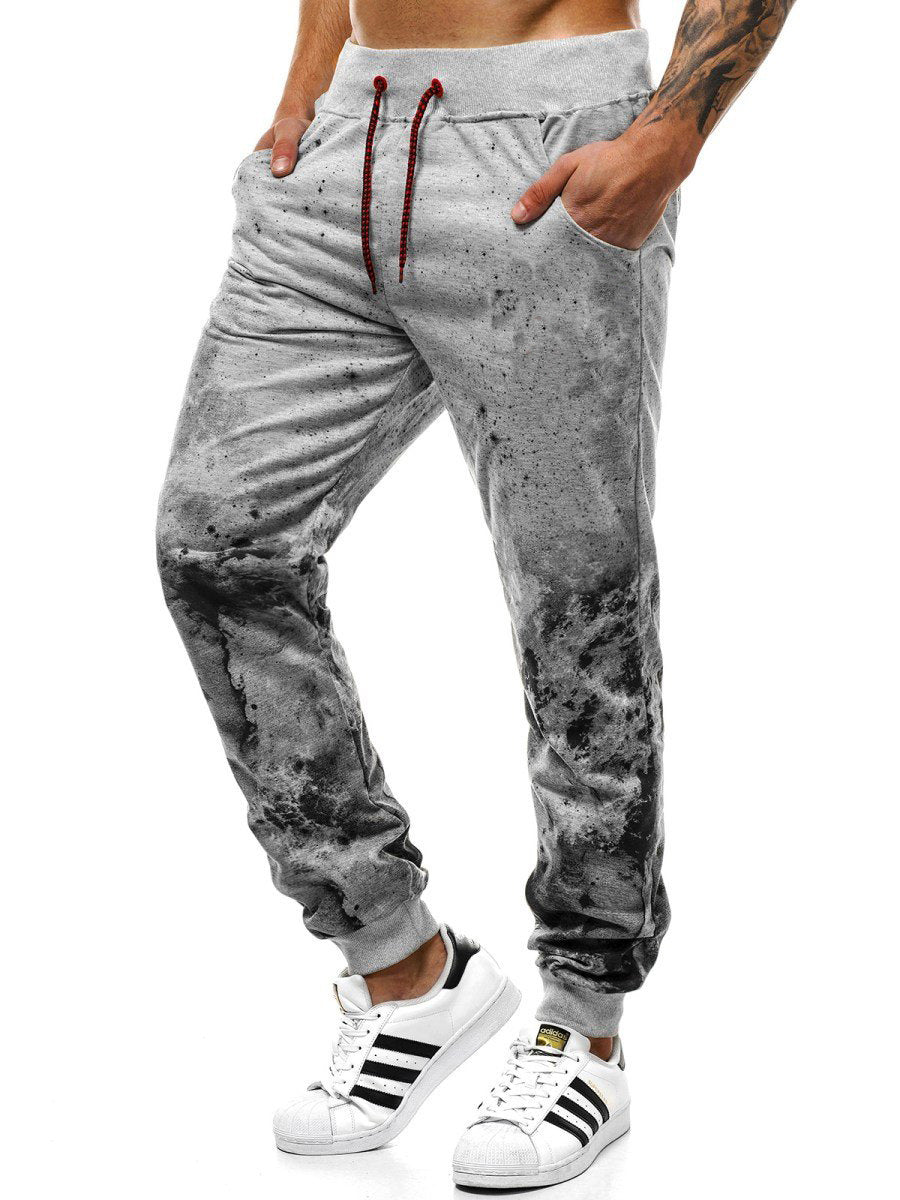 Style slim floral gradient fashion street trousers