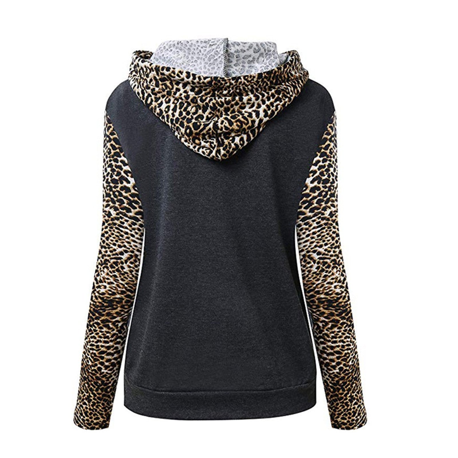 Leopard hooded printed sweatshirt