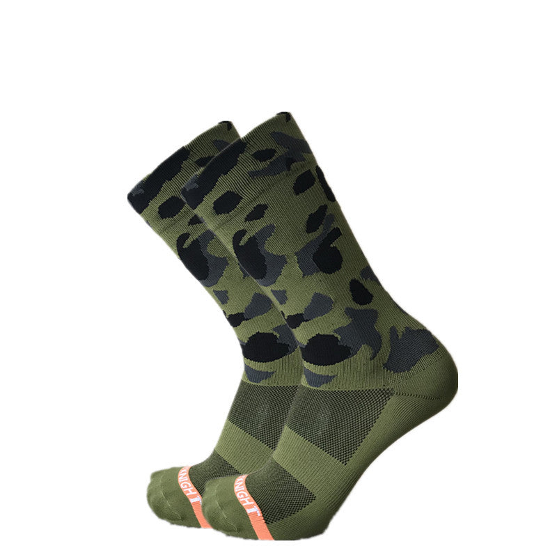 Army green camouflage cycling socks