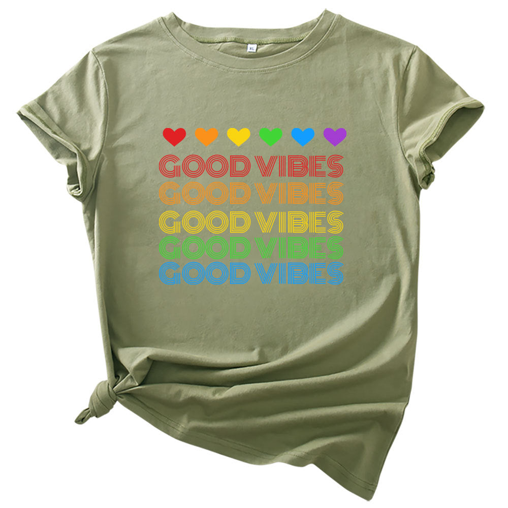 Heart Good Vibes Printed T-shirt