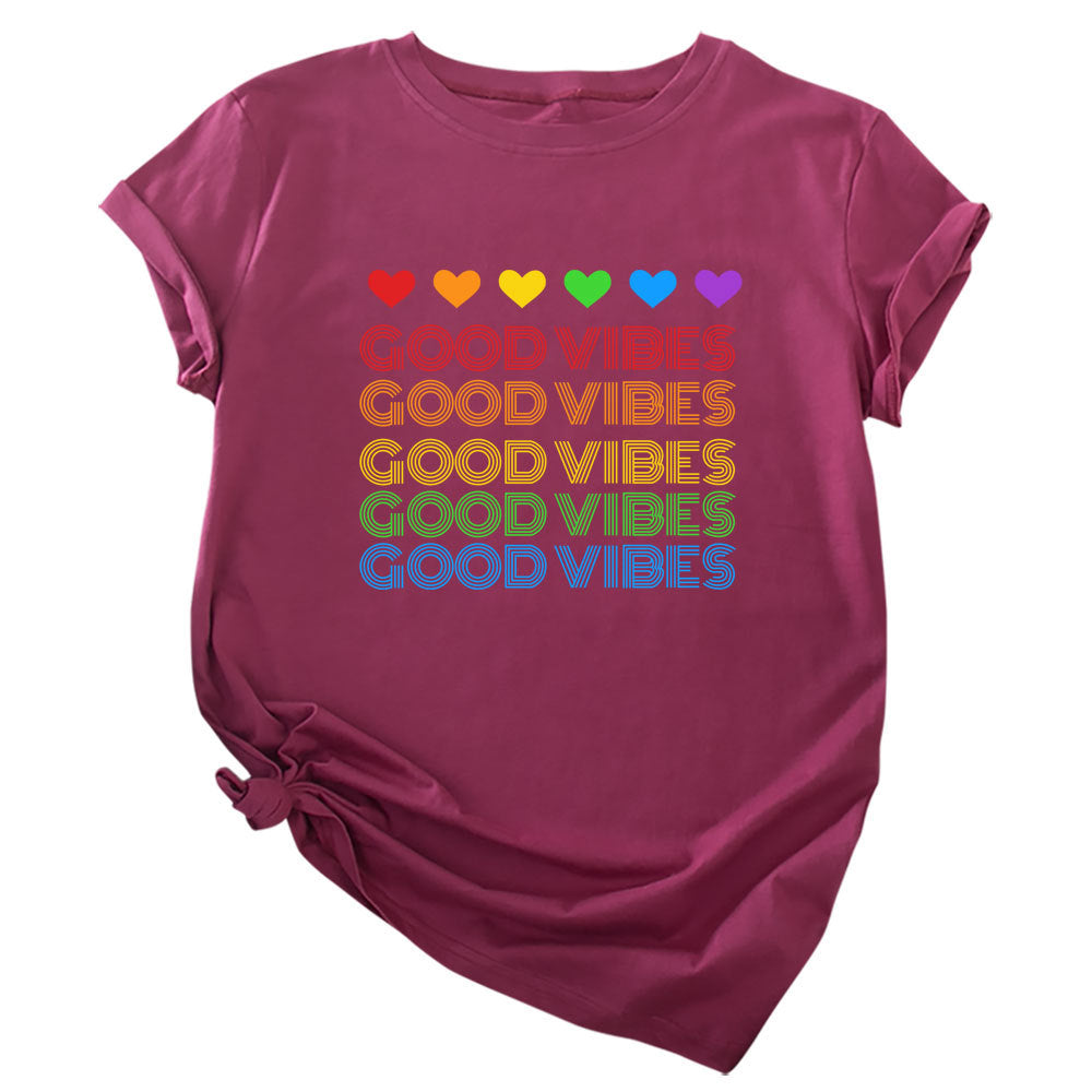 Heart Good Vibes Printed T-shirt
