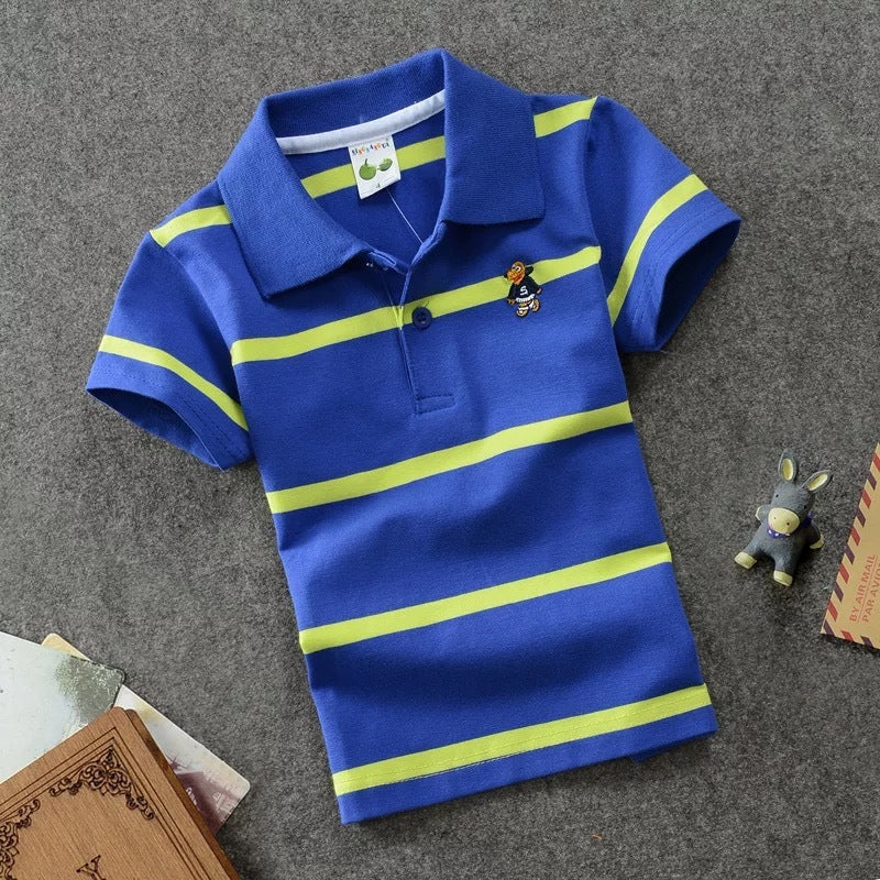 CUHK Kids' Striped Cotton Polo Shirts