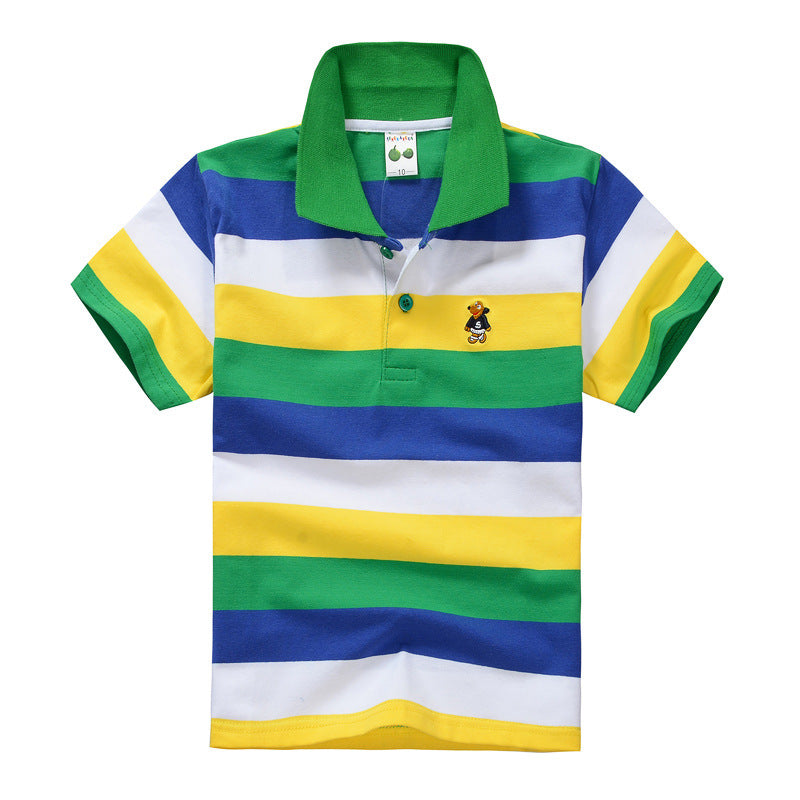 CUHK Kids' Striped Cotton Polo Shirts