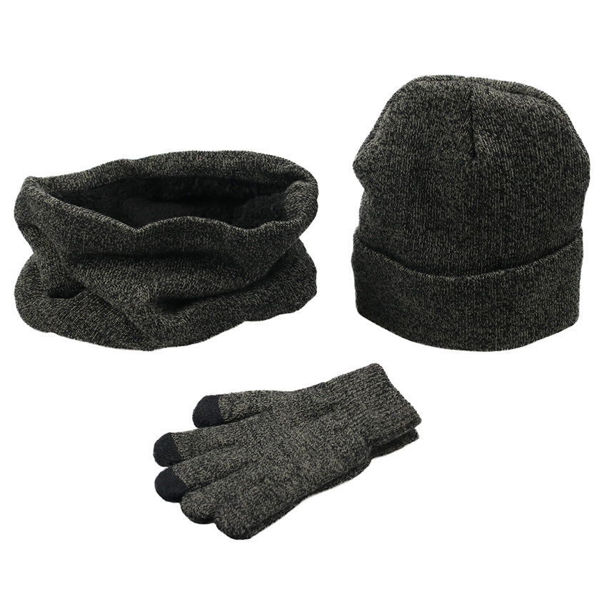 Winter men's hats, scarves, gloves, suits, fashion knitting and velvet hats, scarves, kits, men's 3 pieces/sets