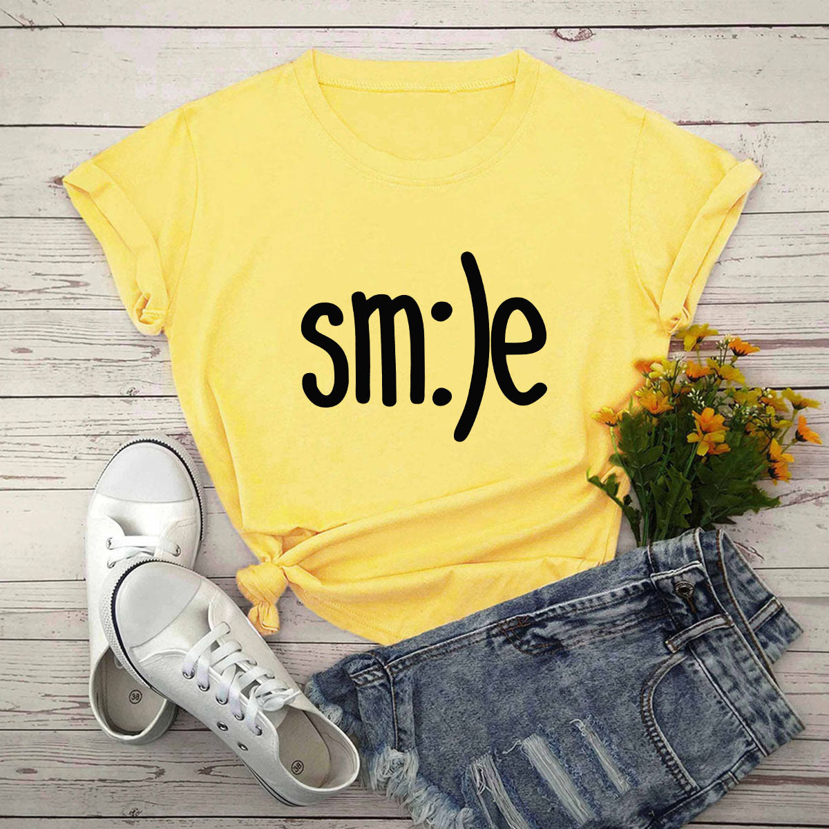 Smile Letter Printed Shirt