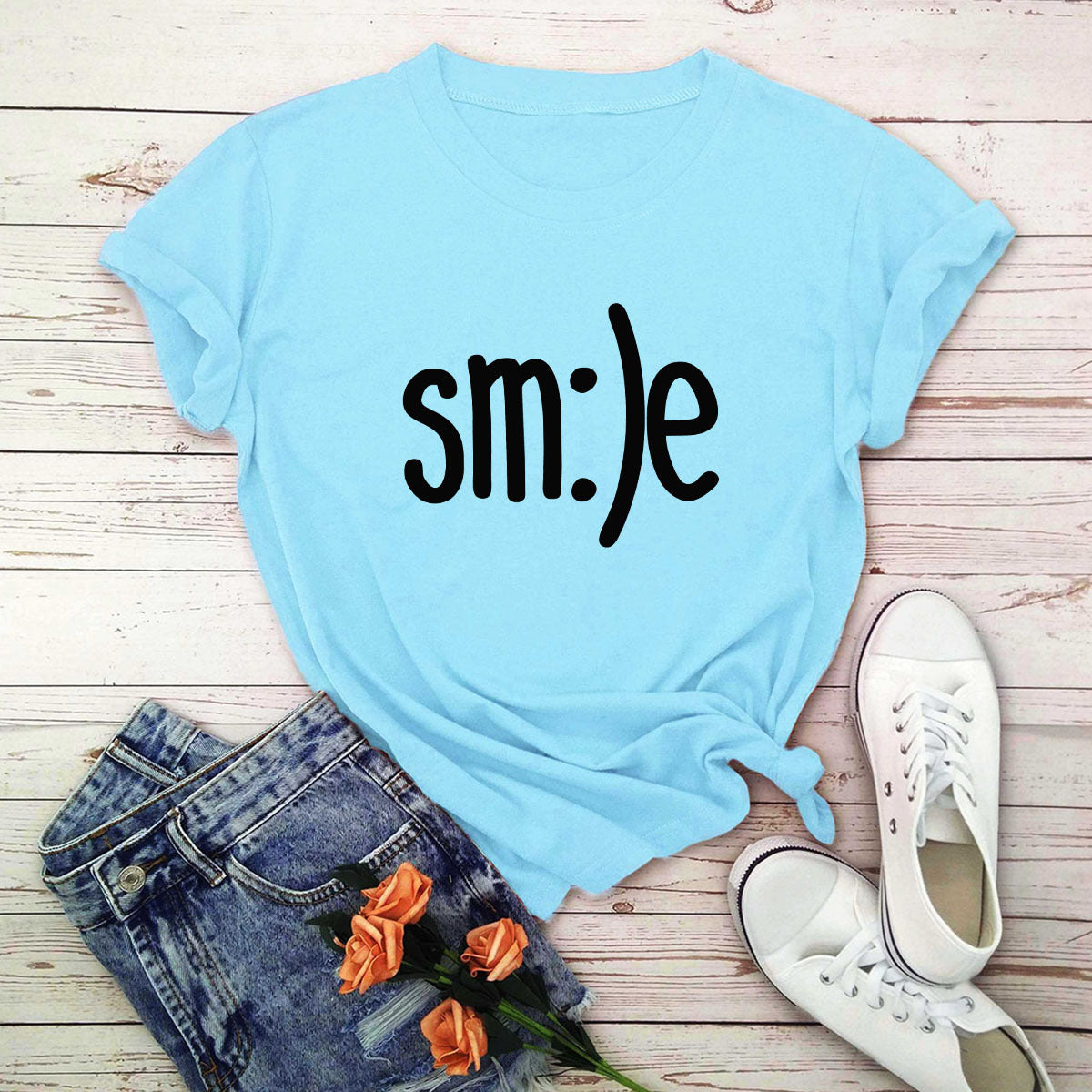 Smile Letter Printed Shirt