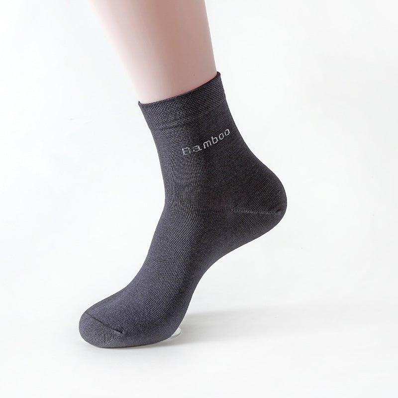 Solid Mid-tube Bamboo Fiber Socks