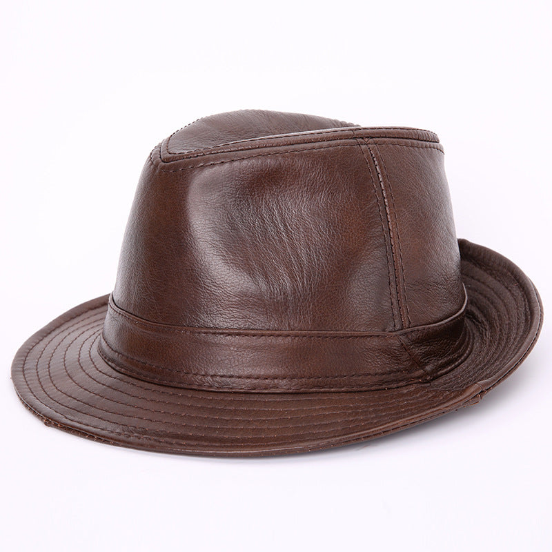 Men's And Women's Cowhide Leather Hats