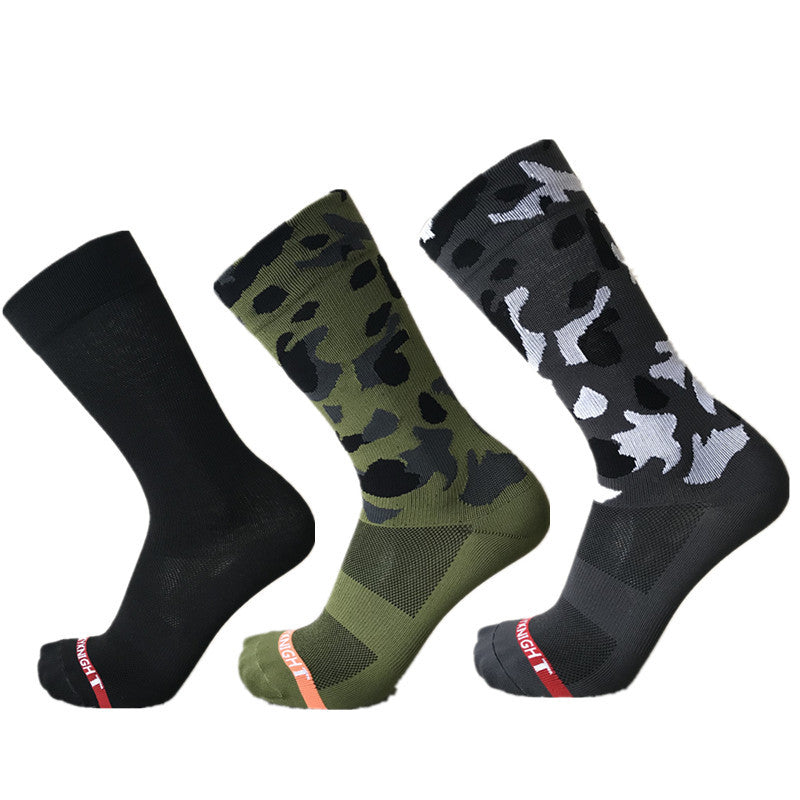 Army green camouflage cycling socks