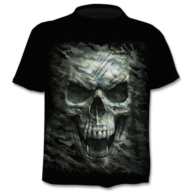 T-shirt Punk Style Top Tees Skull Gothic