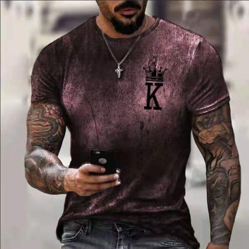 3D Printing Crown T-Shirt Fashion Street Men