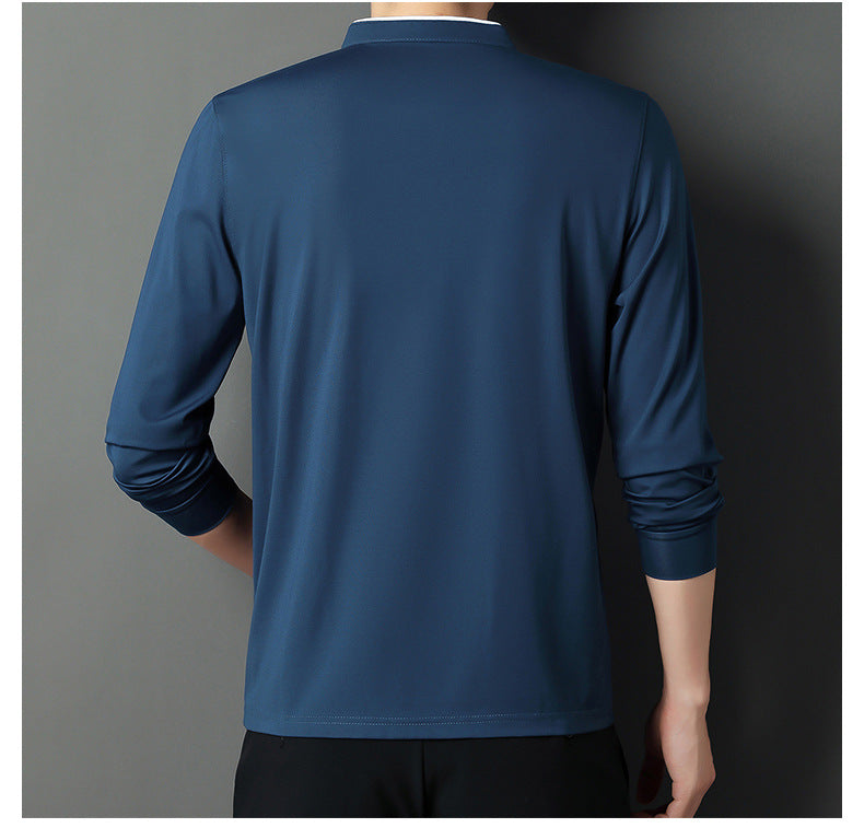 Long Sleeve Leisure Stand Collar Pull
