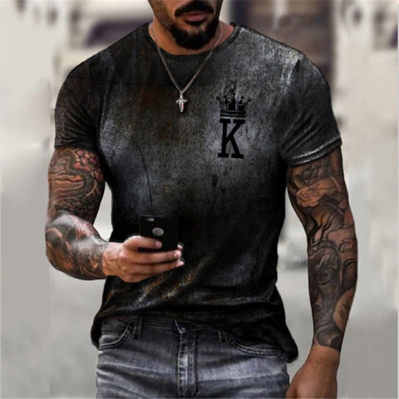 3D Printing Crown T-Shirt Fashion Street Men