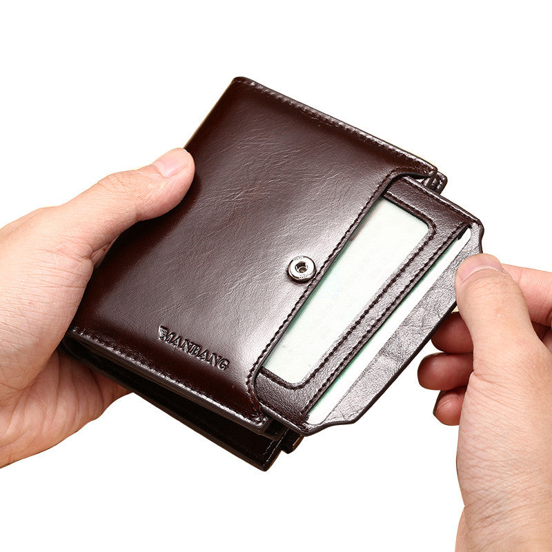 Men's leather wallet wallet card holder