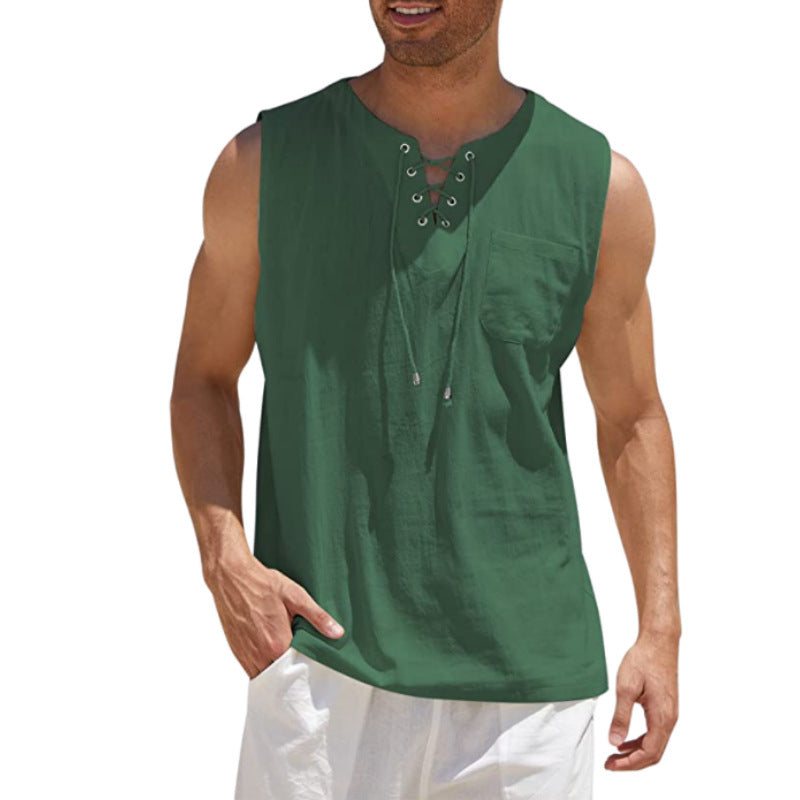 Collar Vest Tie Tank