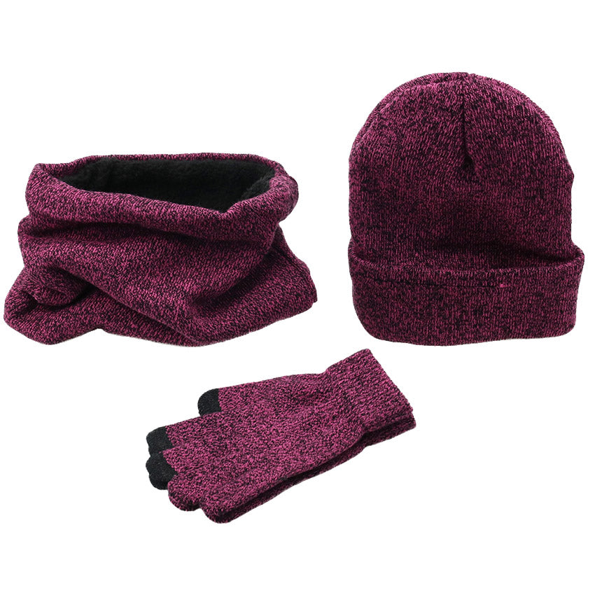 Winter men's hats, scarves, gloves, suits, fashion knitting and velvet hats, scarves, kits, men's 3 pieces/sets