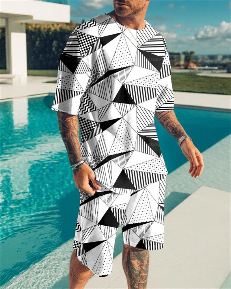 3D Digital Printing Short-sleeved Suit