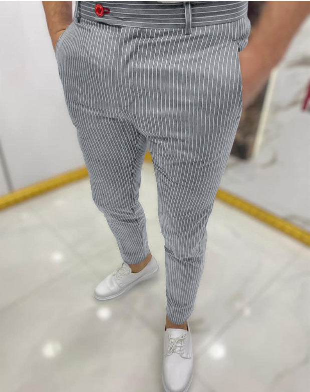 Thin Striped Slim Casual Pants