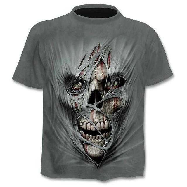 T-shirt Punk Style Top Tees Skull Gothic