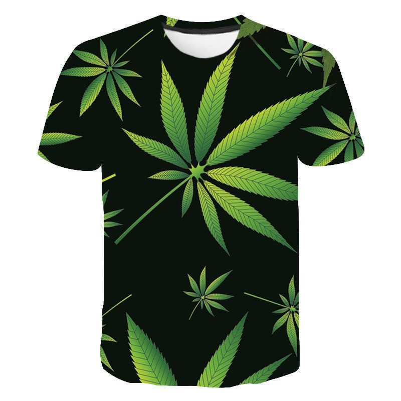 Casual Pot Leaf / Bomb Printed T-Shirt