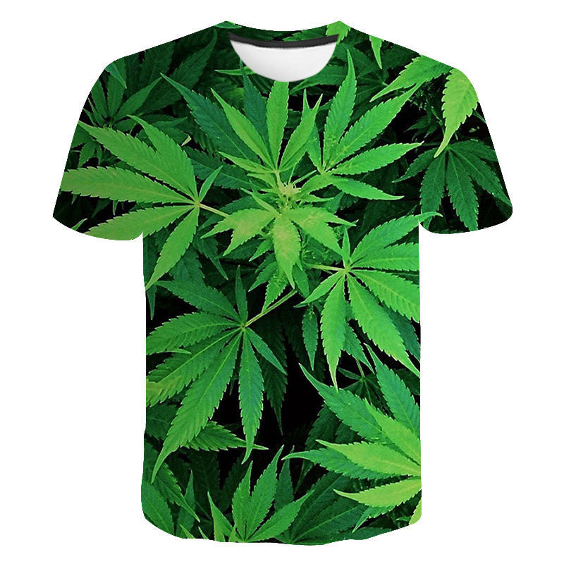 Casual Pot Leaf / Bomb Printed T-Shirt