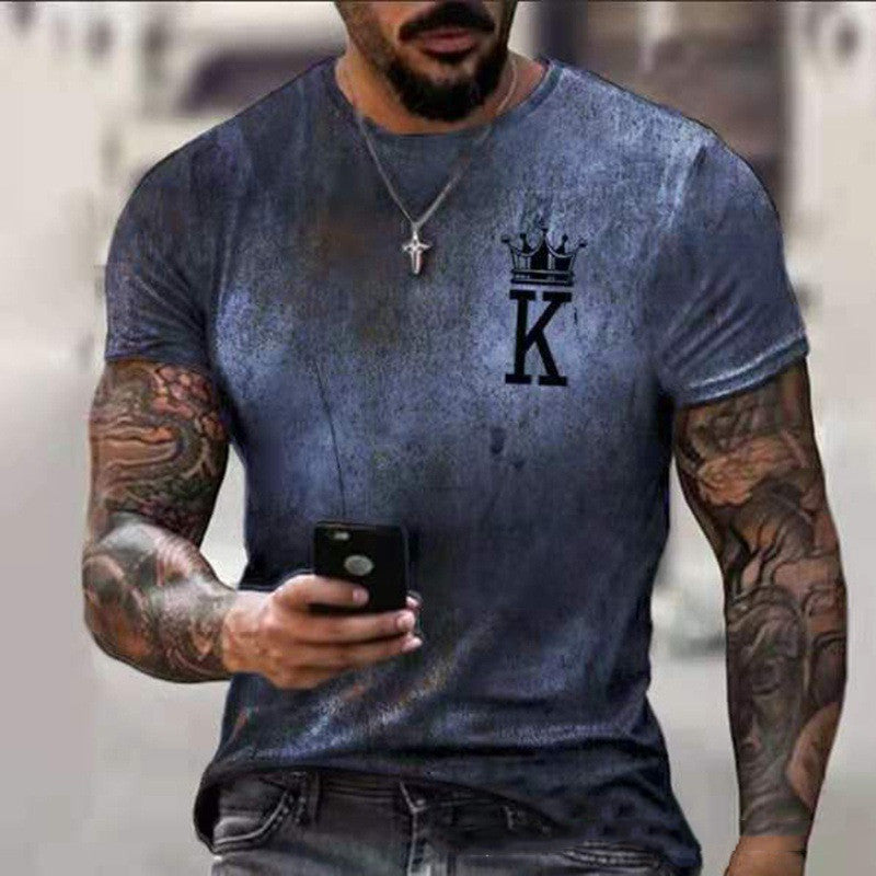 3D Printing Crown T-Shirt Fashion Street Men