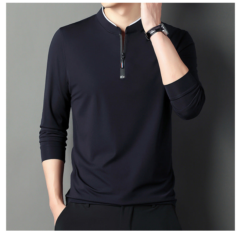 Long Sleeve Leisure Stand Collar Pull