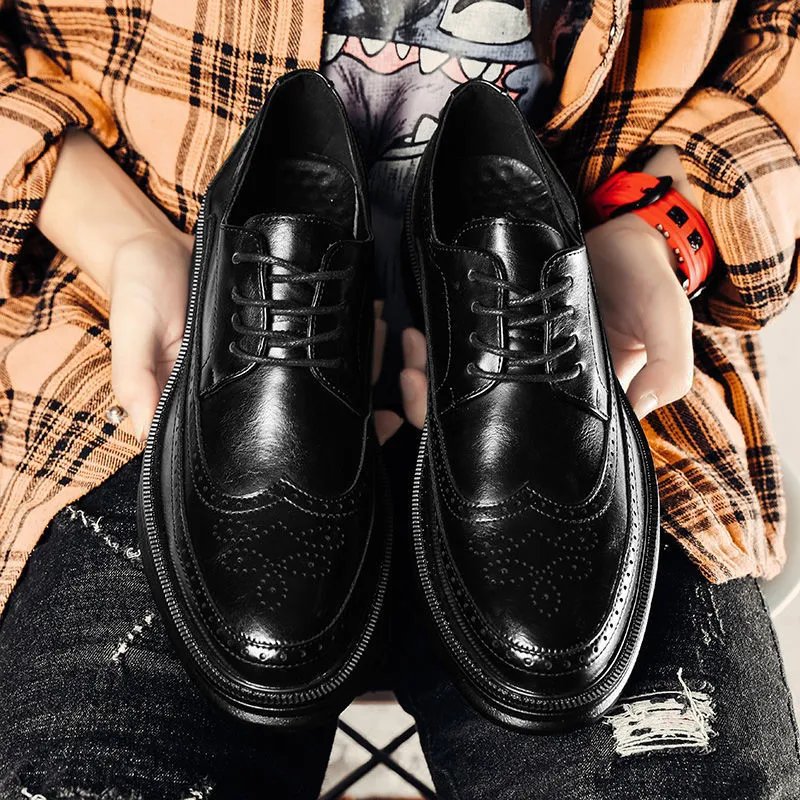 Mens Business Casual Korean Style Trendy British Mens Shoes